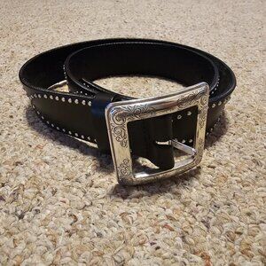 Brighton Black Leather Studded Belt LIKE NEW!